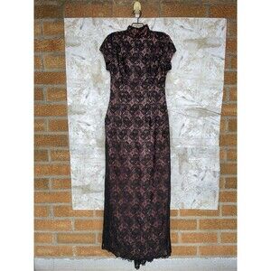 jessica mcclintock Cheongsam style size 4  lace maxi dress